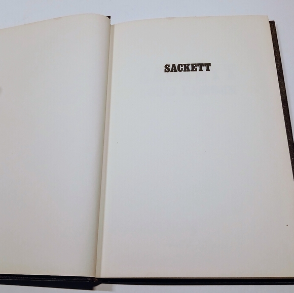 Faux Leather Back Louis L'Amour SACKETT W/Gold Autograph on Front 1981 - Picture 5 of 8